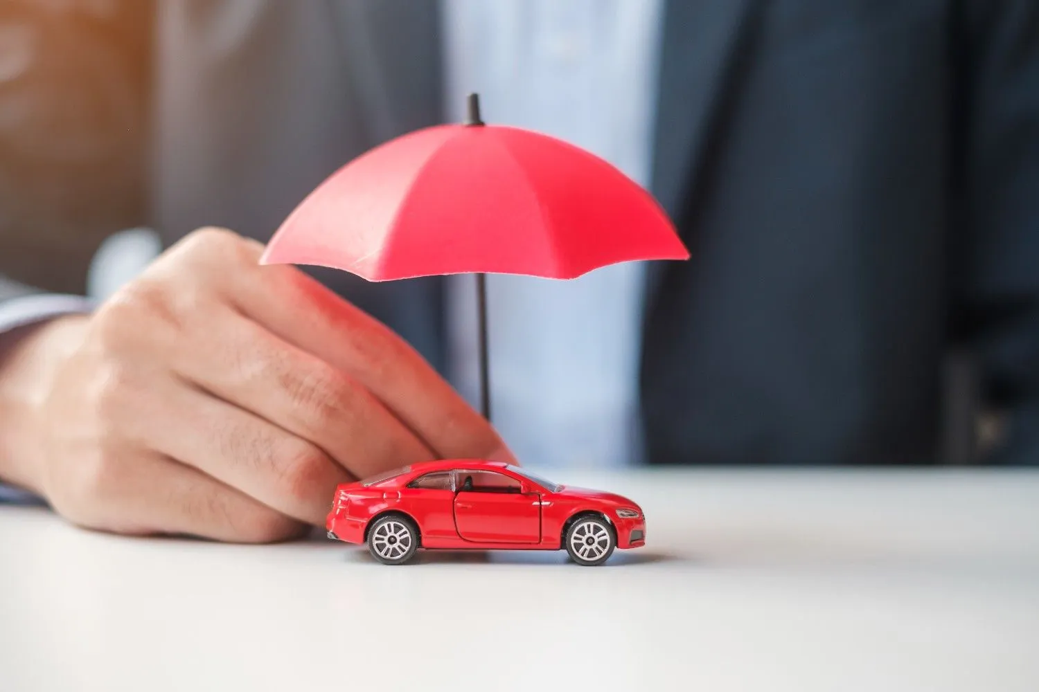Insurance advisor reviewing documents